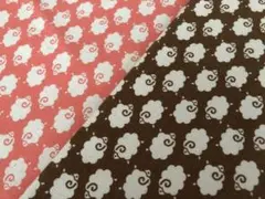 羊模様の綿麻生地 2色セット