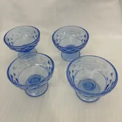 氷コップ 4ケ 昭和レトロ 大正 ウランガラス デザートグラス - メルカリ