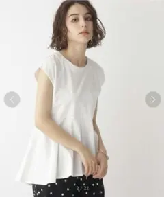 OPAQUE CLIP ペプラムカットソー ホワイト