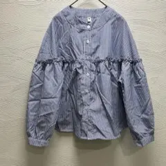 超美品✨AMESUN青と白のストライプ 長袖シャツ✨Mサイズ