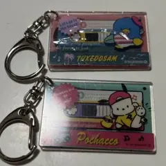 サンリオ 平成レトロ カセットモチーフキーホルダー ポチャッコ タキシードサム