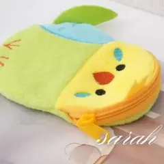 セキセイインコ コインケース 黄色 ファスナー 可愛い ペット 小物入れ 鳥