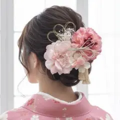 チェリーピンク｜成人式・卒業式・結婚式・前撮り｜ダリア和装髪飾り｜袴・振袖・ヘア