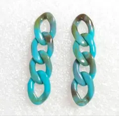 ターコイズチェーンのポストピアス