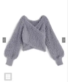 フェザーニットカシュクールトップス[kz448]