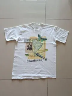 【80s USA製】バナナリパブリック ヴィンテージ Tシャツ 白 M シングルのサムネイル