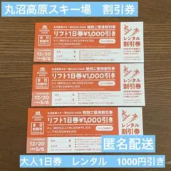 丸沼高原スキー場　割引券　３枚