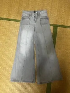 ローライズ フレア グレー