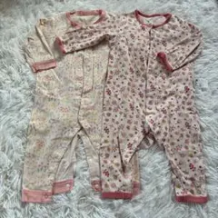 ベビー ロンパース カバーオール 2枚セット 花柄のサムネイル