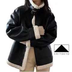 ABITOKYO アビトーキョー ブルゾンジャケット 裏ボア ブラック Lサイズのサムネイル