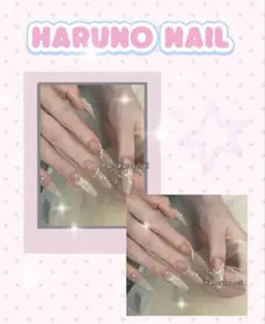 ネイルチップ ワンホン チークネイル チュール風 量産型 韓国ネイル ガーリー