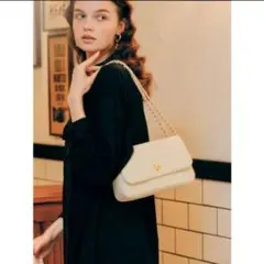 2Way キルティングチェーンバッグ　ホワイト