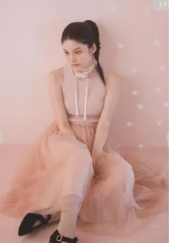 【完売品】LILY BROWN ボリュームチュールニットワンピース　ワンピース