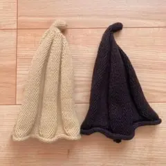【セット】ニット　どんぐり帽子　ベージュ　ブラウン