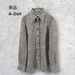 美品　A-Doll シャツ　ブラウス　長袖　総柄　レトロポップ　個性派　Sのサムネイル