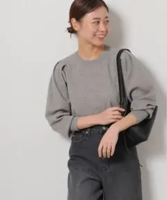 spick and span パフスリーブプルオーバー ニット グレー