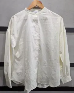 Afternoontea WARDROBE バンドカラー長袖ブラウス M 白系