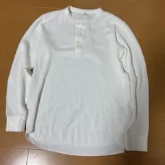 UNIQLO ワッフルヘンリーネックM サイズ　ホワイト　サーマル