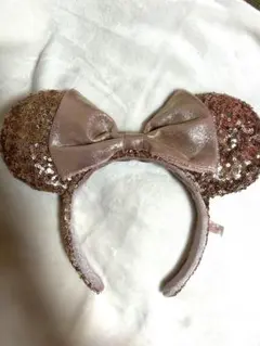 ディズニーランド ミニーちゃん カチューシャ スパンコール キラキラ