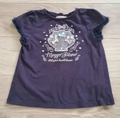 【メゾピアノ　120】mezzo piano 半袖Tシャツ 120cm ネイビー