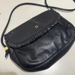 ゲラルディーニ Gロゴ フラップ ショルダーバッグ ブラック
