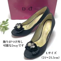 セール Dorry Doll ドリードール 2way パンプス ブラック ドット