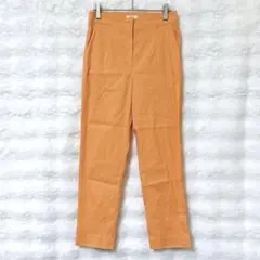 デプレ センタープレス テーパードパンツ S オレンジ 麻混 きれいめ 春夏のサムネイル