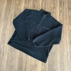 UNIQLO フリースオーバーサイズハーフジッププルオーバー ブラック XL