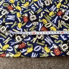 ミッキーマウス プリント生地 綿 少々しわあり 110cm×110cm
