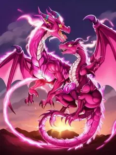 紫色のドラゴン塔のイラストポスターa4額付き発送♥ - メルカリ