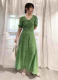 フレイアイディー　レーヨンプリントワンピース