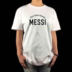 新品 メッシ パリサンジェルマン移籍 エッフェル塔 パロディ Tシャツ ロンT