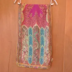 ETRO エトロ シルク混 ペイズリー ストーリー イタリア ピンク・青・緑