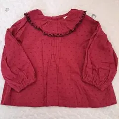 après les cours ドット柄フリルシャツ 90サイズ