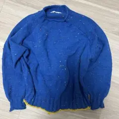 AS KNOW AS plus 青色 ニットセーター 長袖