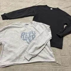 トップス　2枚セット　トレーナー　デビロック　グレー　150cm