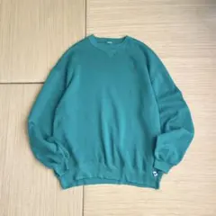 ユ*ン様 90s レアカラー ラッセルアスレチック エメラルド スウェット 無地