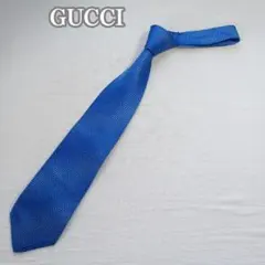 グッチ ネクタイ 青 高級シルク 人気小紋柄 ビジネス 上品【n6368】