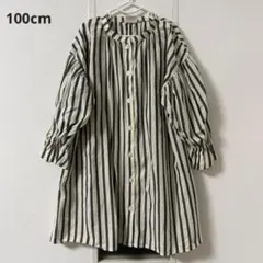 BREEZE キッズ シャツワンピース ストライプ　100cm
