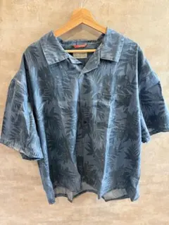 GLOVE HOUSE ブルー葉柄半袖シャツ