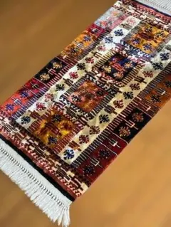キリム風 ラグマット 幾何学模様 フリンジ付き - メルカリ