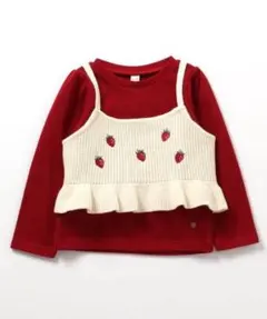 apres les cours いちご刺繍ビスチェ＆長袖Tシャツセット