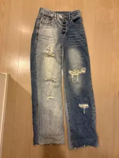 ダメージ加工デニムジーンズ S