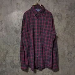 NAUTICA ノーティカ チェックシャツ 長袖 ボタンダウン 綿100% Mのサムネイル