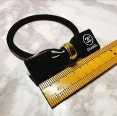 CHANEL リボン型ヘアゴム 黒