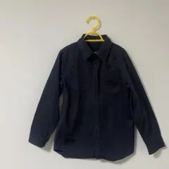 130 男の子　シャツ　カジュアル　EARTH DIVER ブラック　黒　長袖