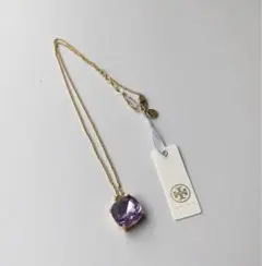 TORY BURCH パープルストーン ネックレス ゴールドのサムネイル