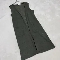 Reormix レオルミクス ロングジレ ノースリーブカーディガン M