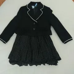黒 ジャケット ワンピース ブラウス フォーマル 3点セット 120cm 入学式