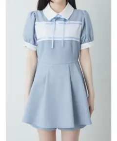 Ank Rouge モノグラムコンビネゾン セットアップ 水色 量産型 ホビ服